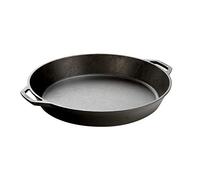 Lodge 43.18 cm / 17 inch Pre-Seasoned Cast Iron Round Skillet / Frying Pan,Black