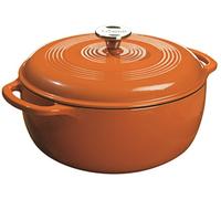 Lodge 5.68 litre / 6 quart Cast Iron/Porcelain Enamel Dutch Oven/Casserole Dish, Pumpkin