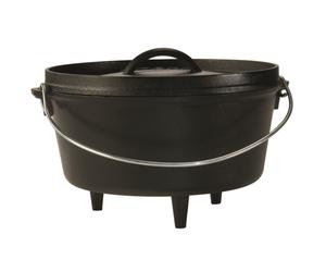 Lodge 5 Quart Pre-Seasoned Cast Iron Camp Dutch Oven with Lid - Dual Handles - Use in the Oven on the Stove on the Grill or over the Campfire -