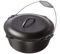 Lodge 6.62 litre / 7 quart Pre-Seasoned Cast Iron Dutch Oven / Casserole Dish (with Spiral Bail Handle)
