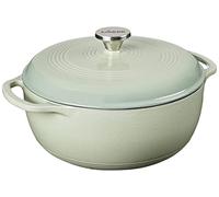 Lodge 6 Quart Enameled Cast Iron Dutch Oven with Lid - Dual Handles - Oven Safe up to 500° F or on Stovetop - Use to Marinate, Cook, Bake, Refrigerate and Serve - Desert Sage