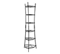 Lodge 6-Tier, Kitchen and Pantry Cast Iron Cookware Storage Organizing Tower, Steel Construction, Matte Black, 32.67" x 20.19" x 6"