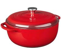 Lodge 7.38 litre / 7.8 quart Cast Iron/Porcelain Enamel Dutch Oven/Casserole Dish, Red