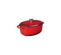 Lodge 7 Quart Oval Enameled Dutch Oven Classic Red Enamel Cast Iron Dutch Oven (Red)