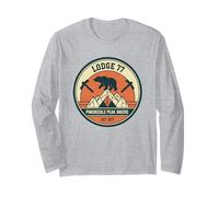 Lodge 77 Pineneedle Peak Hikers Retro 70s Camping Bear Long Sleeve T-Shirt