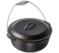 Lodge 8.52 litre / 9 quart Pre-Seasoned Cast Iron Dutch Oven / Casserole Dish (with Spiral Bail Handle), Black