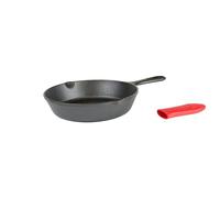 Lodge 8 inch Skillet Mini hot Handle Holder, Cast Iron, Red Silicone, 8"