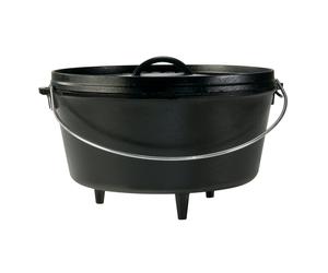 Lodge 8 Quart Pre-Seasoned Cast Iron Camp Dutch Oven with Lid - Dual Handles - Use in the Oven on the Stove on the Grill or over the Campfire -
