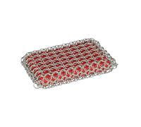Lodge ACM10R41 Stainless Steel Scouring Sponge, Red