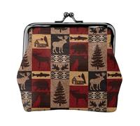 Lodge Bear Deer Fish Coin Purses, Small Card Case Wallet For Men Women For Shopping And Casual Outings, Black, One Size, Art Deco