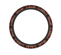 Lodge Bear Deer Fish Print Steering Wheel Cover for Auto Trucks SUV