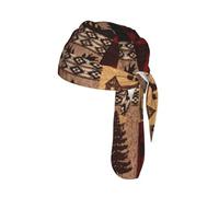 Lodge Bear Deer Fish Printed Cap Do Rag, Moisture Wicking Cycling Cap Helmet Liner for Biking Running Hiking