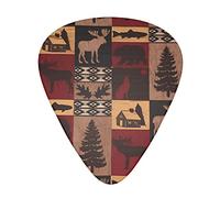 Lodge Bear Deer Fish Prints Guitar Plectrums 12 Pieces Set - Comfortable In The Hand With Smooth Edges Three Thicknesses To Match