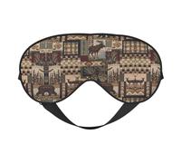 Lodge Bear Deer Night Mask Soft Reversible Eye Cover Adjustable Strap Light Blocking Comfortable Rest