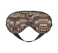 Lodge Bear Deer Print Soft Eye Mask -Elastic Nighttime Shade, Light-Proof Blindfolds for Plane, Yoga, Travel, Full Eye Covers