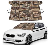Lodge Bear Deer Printed Car Windshield Snow Cover, Waterproof Windshield Cover for Ice, Snow & Sun, Fits Most Cars & SUVs - 69x42.5''