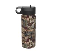 Lodge Bear Deer Printing Travel 18oz Sports Insulated Kettle Water Bottle Stainless Steel Kettle Portable Cup