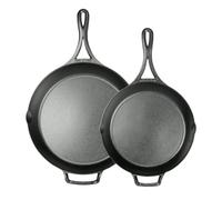 Lodge Blacklock 10.25 and 12 Inch Lightweight Cast Iron Skillet Set | Lightweight Design, Easy to Maneuver, Triple-Seasoned & Easy-Release Surface, Cast in the USA
