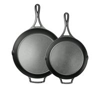 Lodge Blacklock Cast Iron Skillet Set - 10.25" & 12" Skillets - Preseasoned Cast Iron Skillet Pans - Easy Cleanup - Lightweight Design - Cast Iron Cookware - Premium Cast Iron Skillets