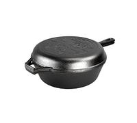 Lodge Cast Iron Wanderlust Series, Cabin Combo Cooker, 3.2 Quart Black