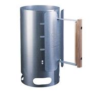 Lodge Chimney Charcoal Starter, 12 inch | Galvanized Steel Chimney Gets Coals Hot in 10 Minutes, Wood Handle Shields Hand from Heat, Paper & Match Start