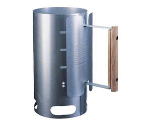 Lodge Chimney Charcoal Starter, 12 inch | Galvanized Steel Chimney Gets Coals Hot in 10 Minutes, Wood Handle Shields Hand from Heat, Paper & Match Start