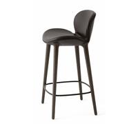 Lodge counter stool dark oak / leather dark brown Vipp