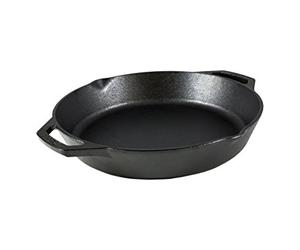 Lodge Double Handle Cast Iron Pan/Skillet, Black, 10.25-Inch