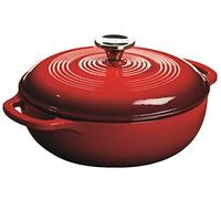 Lodge EC3D43 2.84 litre / 3 quart Cast Iron/Porcelain Enamel Dutch Oven/Casserole Dish, Red