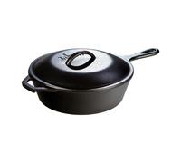 Lodge L8CFKPLT Cast Iron Covered Chicken Fryer Pre-Seasoned 3-Quart Black