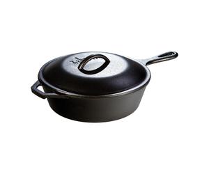 Lodge L8CFKPLT Cast Iron Covered Chicken Fryer Pre-Seasoned 3-Quart Black
