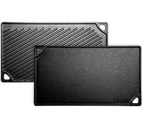 Lodge LDP3 42.55 x 24.13 cm / 16.75 x 9.5 inch Pre-Seasoned Cast Iron Rectangular Reversible Grill / Griddle, Black