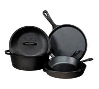 Lodge Pre-Seasoned Cast Iron 5 Piece Set, Black