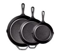 Lodge Pre-Seasoned Cast Iron Skillet Set - Set Includes 8 Inch Skillet, 10.25 Inch Skillet, and 12 inch Skillet - 3 Piece