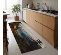 Lodge Runner Rug for Hallway 50 x 140 cm Forest Mountains Camping Washable Non Slip Carpet, Soft Low Pile Bedroom Rug long Floormat for Entrance Kitchen Bathroom Corridor