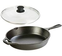Lodge Seasoned Cast Iron Skillet with Tempered Glass Lid (10.25 Inch) - Cast Iron Frying Pan With Lid Set.