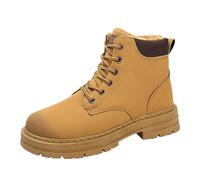 Lodizeora Men's Winter Work Boots Mid Top Lace Up Warm Combat Boots