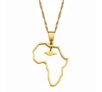 LODMLOER Africa Map Pendant Necklace - Africa Map Outline Pendant Necklace Jewelry Zimbabwe Kenya Jamaica Drc Congo Angola Map Pendant Necklace Dainty Pendant, Jamaica,60Cm Or 23.6 Inches