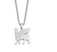 LODMLOER Ashur Pendant Neckalces For Women Men Lama,Lamma,Lamassu Is An Assyrian Protective Deity Jewelry Aesthetic Personality Fashion Jewelry Personality Cool Ethnic Pattern Charm,Silver Co