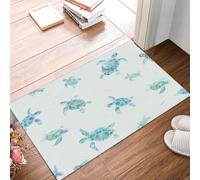 LODMLOER Entryway Door Mat Washable 40 x 60 cm Rugs Marine Life | Thin Watercolor Sea Turtle Indoor Rug Soft Non Slip Low Pile Carpet for Hallway Entrance Kitchen Bedroom