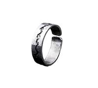 LODMLOER Glow In The Dark Ring - 1Pcs Personality Hip Hop Crack Ring For Women Men Aurora Ring Luminous Ring Vintage Couple Rings Glow Jewelry Light-Emitting Gift,Dark Blue,Adjustable