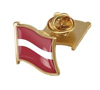 LODMLOER Latvia Flag Enamel Pin,Crystal Drops Oil Pin,World Flag Badges,Clothes Scarf Accessories Art Deco Brooch Large Vintage,Broaches And Shawl Pins Sparkly Gift For Wedding Birthday,Style,A