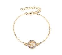 LODMLOER Leo Twelve Star Sign Bracelet Bracelet With Diamonds - Fashion Round Cutout Bracelet,Aries Taurus Gemini Cancer Leo Zodiac Sign Jewelry Student Couple Gift,Leo