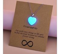 LODMLOER Luminous Pendant Necklace Natural Stone Heart Glow In The Dark Necklace Women Teens Girls Best Friend Forever Friendship Necklace,Photo Color,Adjustable