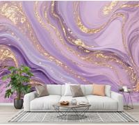 LODMLOER Marble Texture Wallpaper for Living Room - Luxury Abstract Swirl Wall Murals for Bedrooms,Purple Wall Art, Non-Woven Photo Wallpaper 3D Effect,W250 x H175 cm