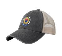 LODMLOER Mesh Baseball Cap South Korean Badge Cotton Baseball Cap Traditional Culture Retro Trucker Caps Motorcycle Biker Caps for Men Women Outdoor Sports Running hat Black