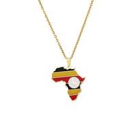 LODMLOER Minimalist Uganda Map Pendant Necklace,Trendy Personalized Motherland Continent Outline Necklaces,Pendant Necklace Hip Hop Jewelryfor Women Men Unisex Teens,As Shown,50Cm