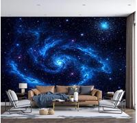 LODMLOER Non-Woven Fantasy Nebula Panoramic Wallpaper W350 x H256 cm Universe Starry Sky Home Decor for Bedroom Living Room TV Background Office Wall Poster