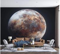 LODMLOER Non-Woven Planet Universe Panoramic Wallpaper W400 x H280 cm Retro Planet Space Home Decor for Bedroom Living Room TV Background Office Wall Poster
