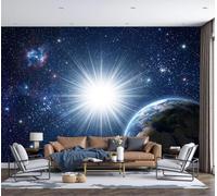 LODMLOER Non-Woven Universe Earth Panoramic Wallpaper W400 x H280 cm Starry Sky Fantasy Space Home Decor for Bedroom Living Room TV Background Office Wall Poster